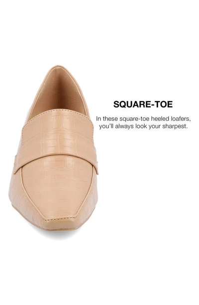 Journee Collection Celina Croc Embossed Loafer Pump In Tan