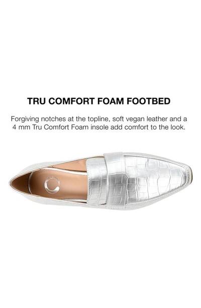 Journee Collection Celina Croc Embossed Loafer Pump In Silver