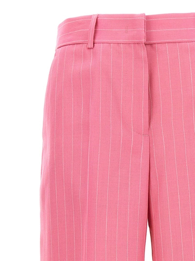 Shop Msgm Pinstripe Pants Pink