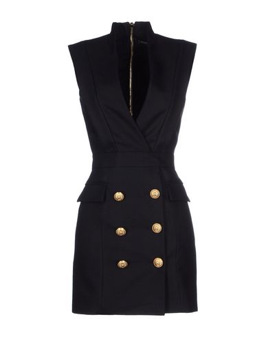 Balmain Short Dresses In Black | ModeSens