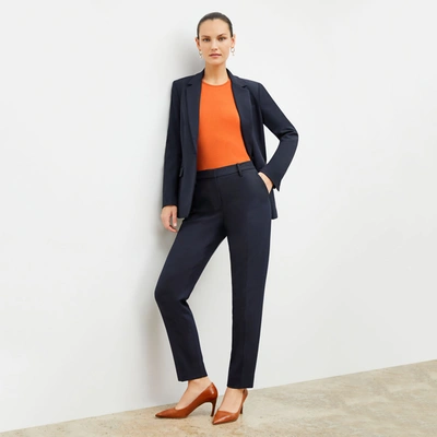Shop M.m.lafleur The Smith Pant - Washable Wool Twill In Galaxy Blue