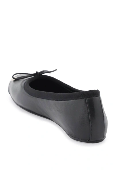 Shop Alexander Mcqueen Nappa Leather Ballet Flats With Metallic Toe Women In Black