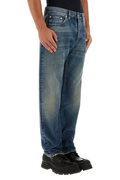 Shop Burberry Man Denim Jeans In Blue