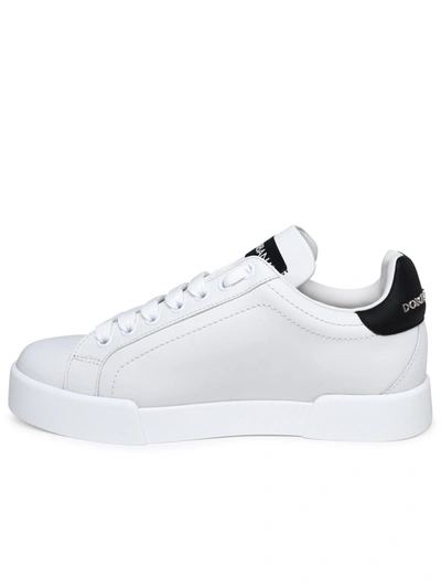 Shop Dolce & Gabbana Woman  Portofino Sneakers In White Leather