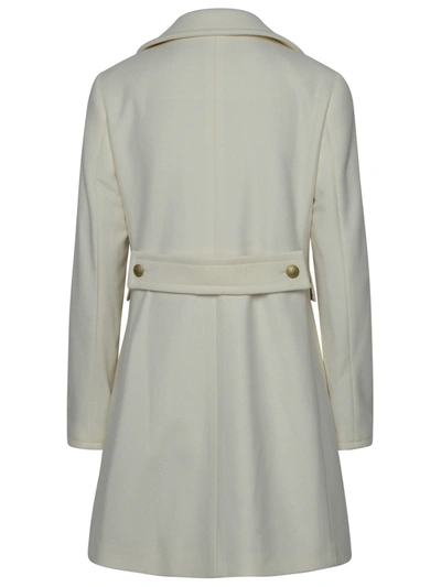 Shop Fay Woman  Ivory Virgin Wool Blend Coat In White