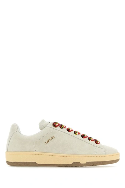 Shop Lanvin Woman Chalk Suede Lite Curb Sneakers In White