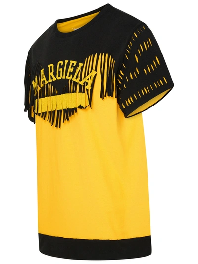 Shop Maison Margiela Two-tone Décortiqué Cotton T-shirt Man In Multicolor