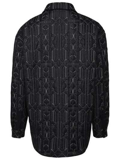 Shop Palm Angels Man Black Polyamide Jacket In Gray