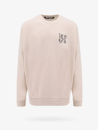 Shop Palm Angels Men  Beige Sweatshirts In Cream