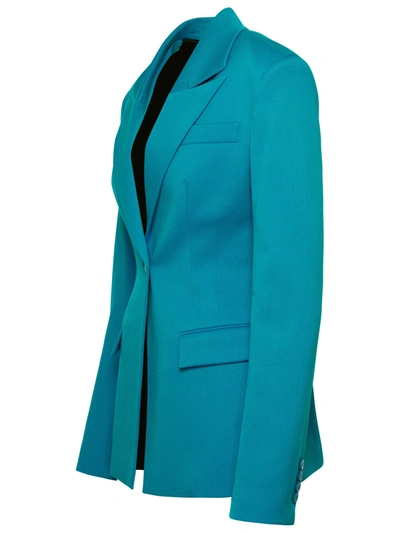 Shop Attico The  Blue Light Blue Wool Blazer Woman