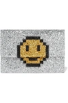 ANYA HINDMARCH Valorie glittered canvas clutch