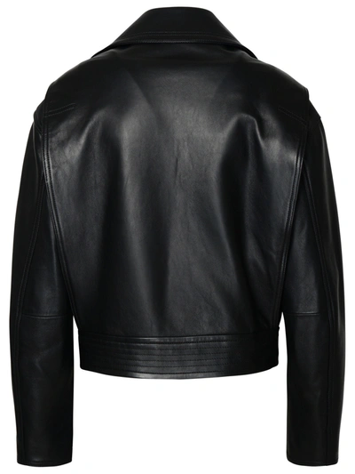 Shop Versace Black Lambskin Jacket Woman