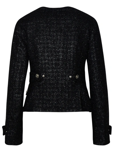 Shop Versace Black Virgin Wool Blend Jacket Woman