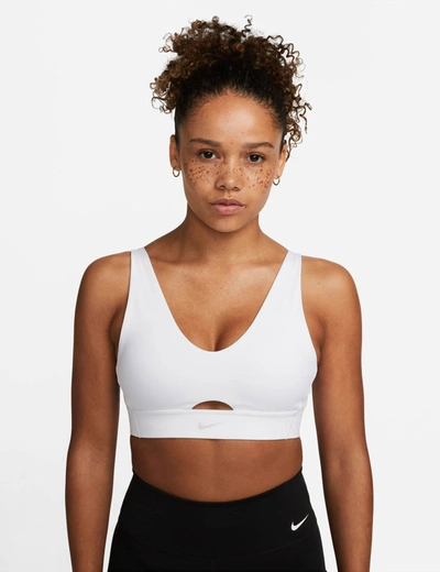Shop Nike Indy Plunge Cutout Sports Bra In White