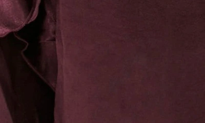 Free People Chasing Love Ruffle Satin Pajamas In Precious Wine