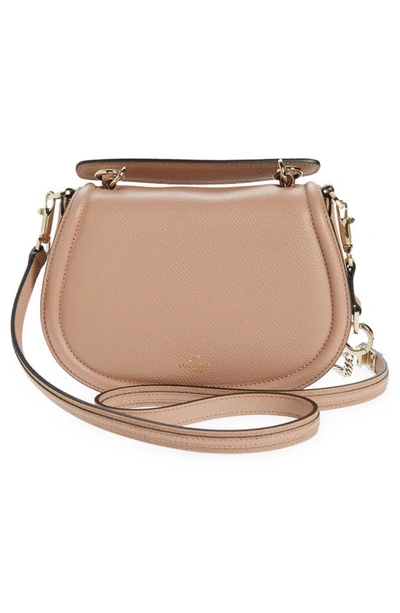 Valentino Vsling Leather Saddle Bag In Rose Cannelle