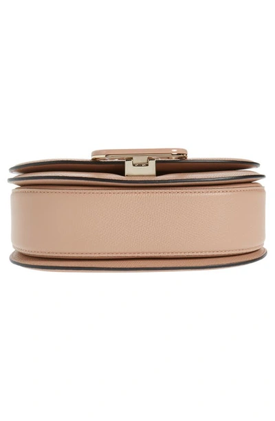 Valentino Vsling Leather Saddle Bag In Rose Cannelle