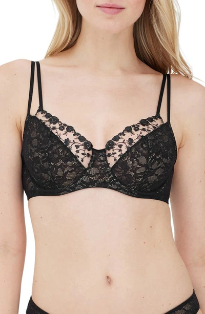 Shop Skarlett Blue Paradise Underwire Bra In Black Como