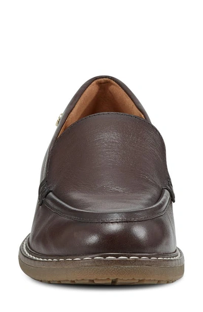 Easy Spirit Jaylin Womens Leather Slip On Loafers In Dark Brown