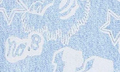 Shop Kenzo Kids' Logo Print Cotton Denim Trucker Jacket In Denim Bleach
