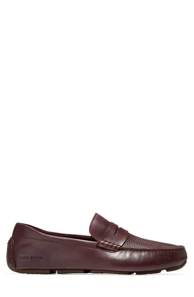 Shop Cole Haan Grand Laser Driving Penny Loafer In Ch Bloodstone