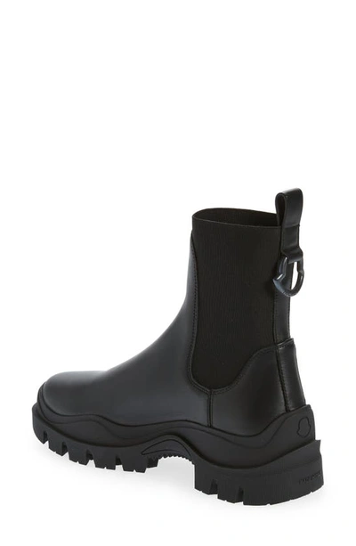 Moncler Hevea Leather Chelsea Ankle Booties In Black