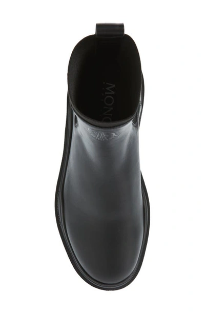 Moncler Hevea Leather Chelsea Ankle Booties In Black