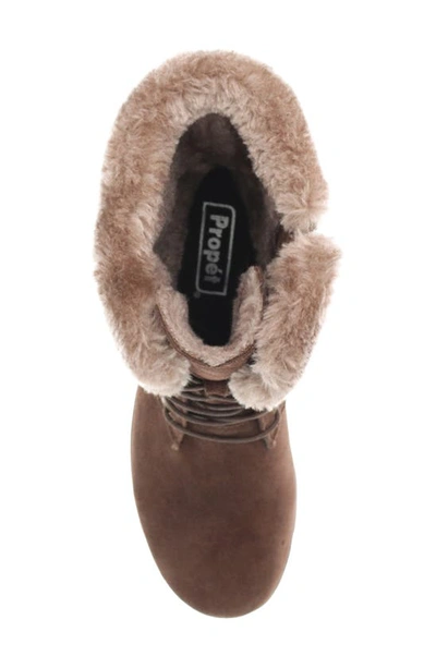 Shop Propét Winslow Water Repellent Faux Fur Lined Boot In Chocolate