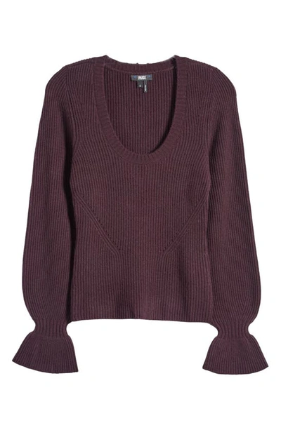 Paige Virtue Rib Wool Blend Sweater In Black Cherry | ModeSens