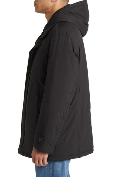 Shop Corneliani Hooded Dickey Jacket In Black