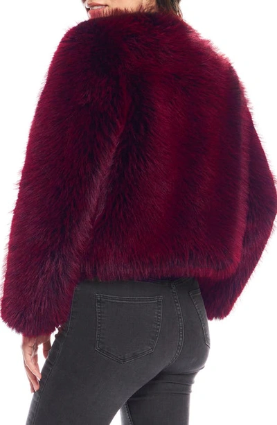 Shop Donna Salyers Fabulous-furs Happy Hour Faux Fur Jacket In Merlot