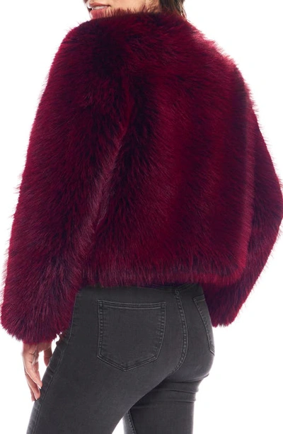 Donna Salyers Fabulous-furs Happy Hour Faux Fur Jacket In Merlot