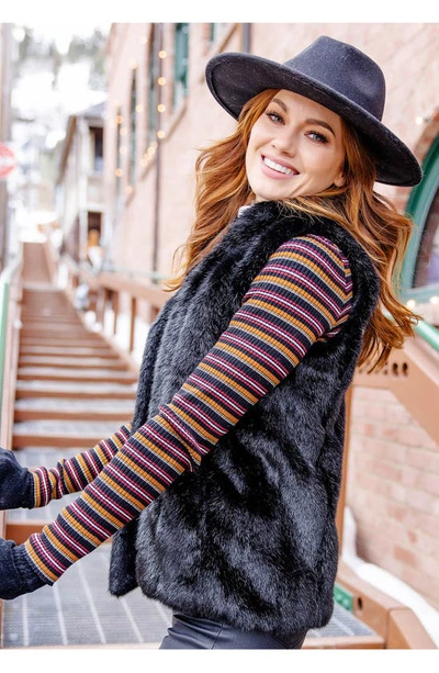 Donna Salyers Fabulous-furs Signature Series Hook Faux Fur Vest In Blamink