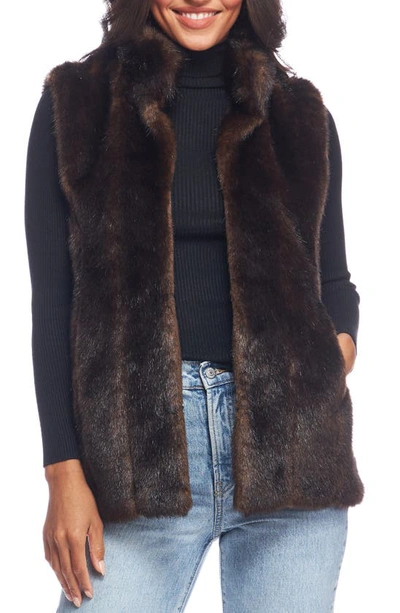 Shop Donna Salyers Fabulous-furs Signature Series Hook Faux Fur Vest In Sable