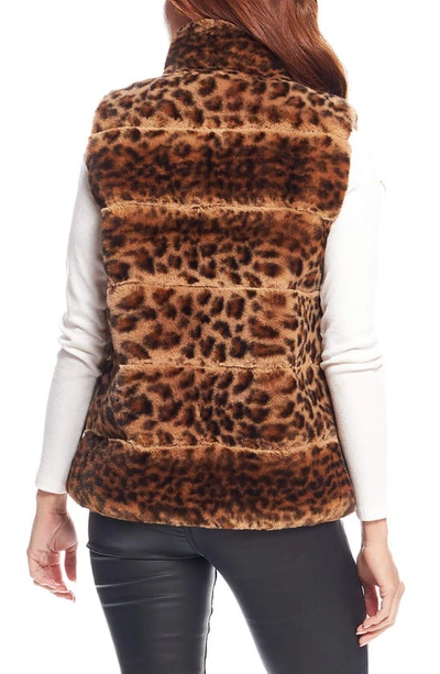 Shop Donna Salyers Fabulous-furs Posh Faux Fur Puffer Vest In Leo