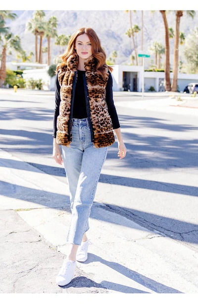 Donna Salyers Fabulous-furs Posh Faux Fur Puffer Vest In Leo
