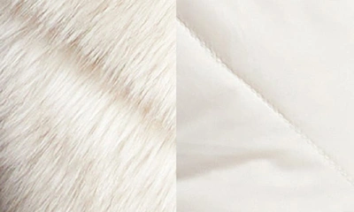 Donna Salyers Fabulous-furs Reversible Chevron Quilted Shortie Faux Fur Reversible Vest In Ivory