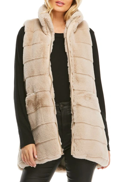 Shop Donna Salyers Fabulous-furs Donna Salyers Fabulous Furs Faux Fur Vest In Stone