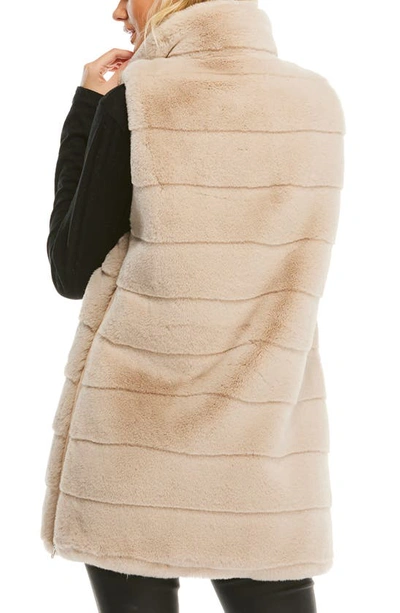 Shop Donna Salyers Fabulous-furs Faux Fur Vest In Stone