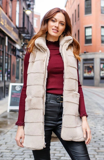 Shop Donna Salyers Fabulous-furs Faux Fur Vest In Stone