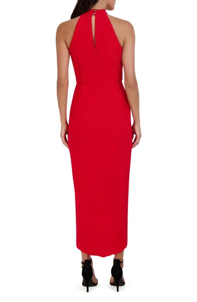 Shop Julia Jordan Knot Neck Halter Dress In Red