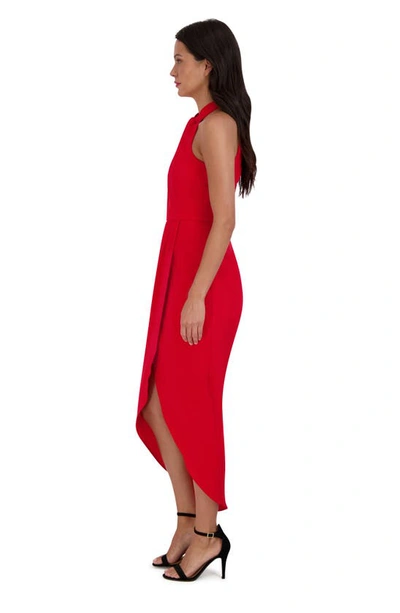 Shop Julia Jordan Knot Neck Halter Dress In Red