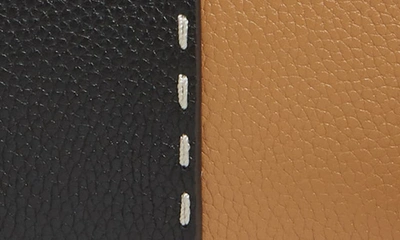 Shop Tory Burch Mcgraw Colorblock Leather Camera Bag In Black/ Tiramisu