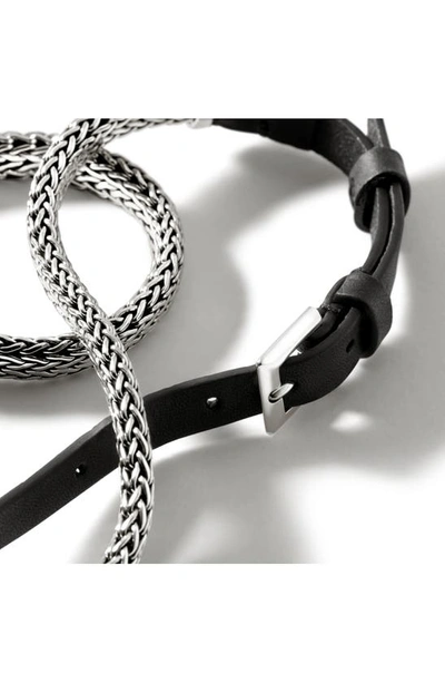 Shop John Hardy Icon Sterling Silver & Leather Wrap Bracelet In Black