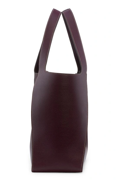 Shop Stella Mccartney Studded Logo Faux Leather Tote In 6002 Plum