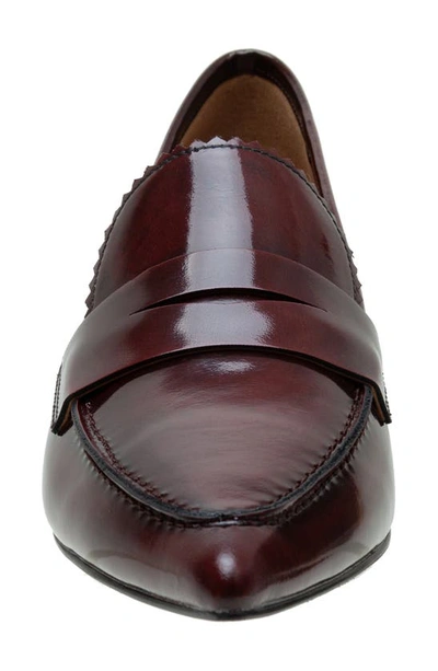 Shop Linea Paolo Calisto Kitten Heel Loafer Pump In Black-burgundy