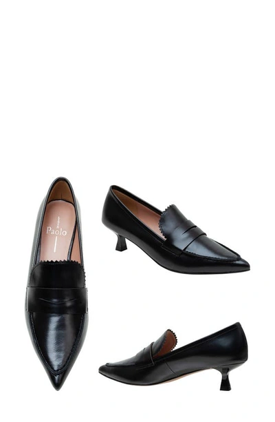Linea Paolo Calisto Pointed Toe Loafer Pump In Black