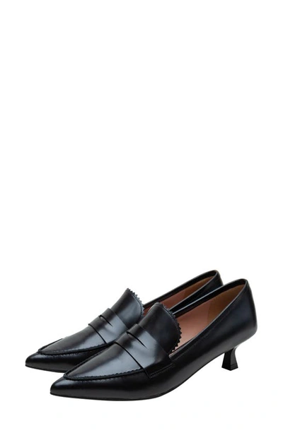 Linea Paolo Calisto Pointed Toe Loafer Pump In Black