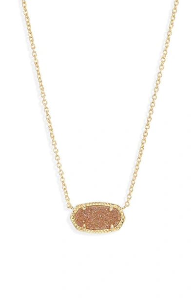 Shop Kendra Scott Elisa Birthstone Pendant Necklace In Gold Spice Drusy