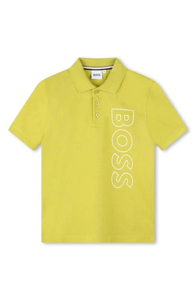 Shop Bosswear Kids' Mini Me Piqué Polo In 606-lime